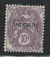 FRENCH ANDORRA mh gum has light tone see scan S.C. 5