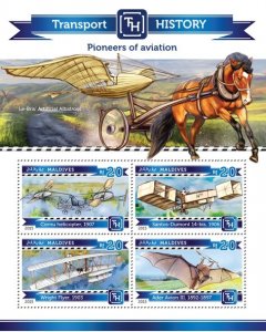 MALDIVES - 2015 - Pioneers of Aviation - Perf 4v Sheet - Mint Never Hinged