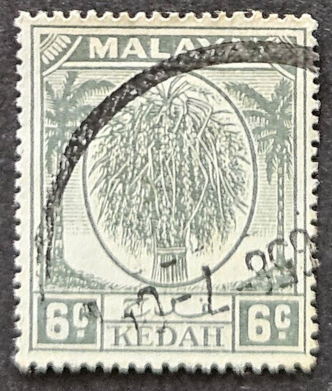 Malaya - Kedah 1950 SG80 used 6c.  grey from definitive issue