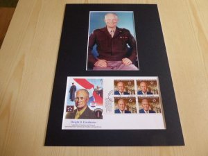 General Dwight Eisenhower WWII USA FDC Cover mounted photograph mount size A4