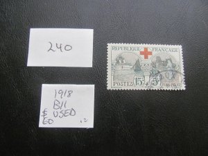 FRANCE 1918 USED SC B11 SET  XF $60 (240) NEW COLLECTION