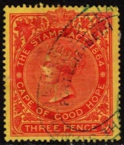 1885 Cape of Good Hope Revenue 3 Shillings Queen Victoria Stamp Duty