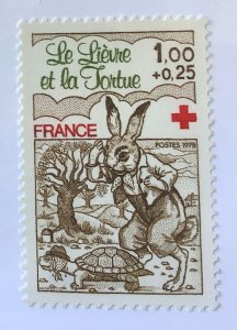 France 1978 Scott B512 used - Fables of Jean de La Fontaine, Red  Cross