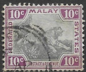 Malaya  23a  1901    10 cents  fine used