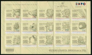 HERRICKSTAMP NEW ISSUES ITALY Sc.# 3320 Milan 2015 Agriculture Sheetlet