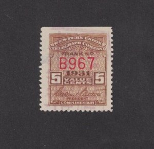 Scott 16T79 - US Telegraph Stamp. Used.       #02 16T79b