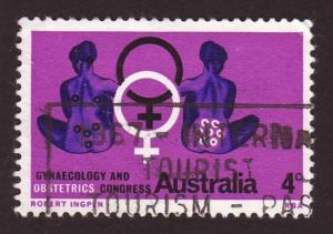 Australia 1967 Sc#428, SG#413 4c Purple Medical Symbols USED.