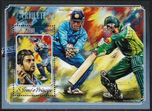 St Thomas & Prince Is #2774 MNH S/Sheet - Cricket Player