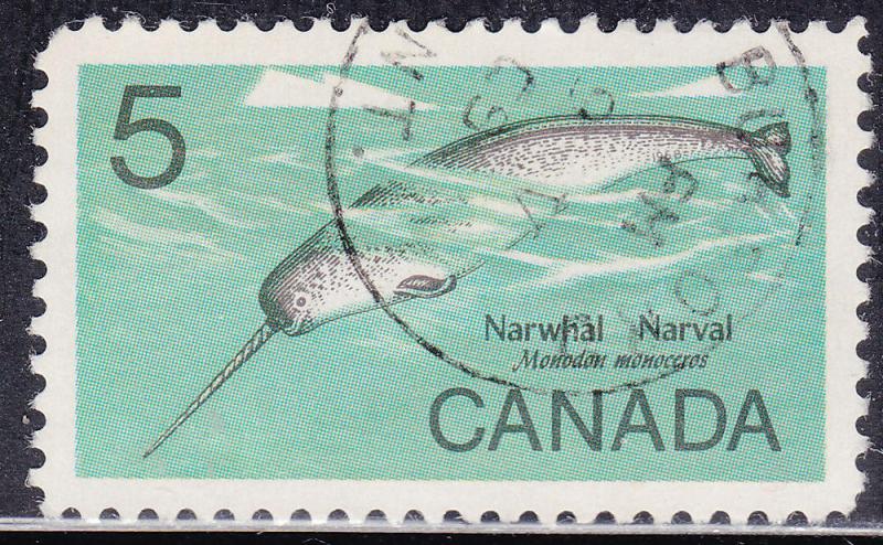 Canada 480 Narwhal Whale 5¢ 1968