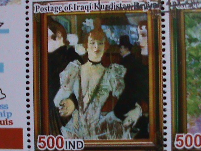 ​IRAQ-2005 FAMOUS PAINTER-HENRI DE TOUIOUSO LAUTREC & HIS PAINTINGS S/S -CTO