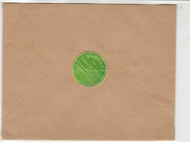 Switzerland 1941 Tegna Cancel Registered Stamps Cover Sticker Seal Back Rf 29144