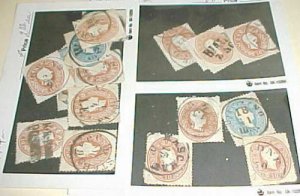 AUSTRIA STAMPS CLEAR CANCELS #15  x14 DIFF.  CAT.$42.00