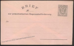 Austria Empire RU8 Rohrpost Pneumatic Mail Postal Stationery Envelope UNU 107842