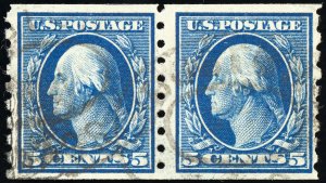 US Stamps # 396 Used F-VF Pair Scott Value $190.00