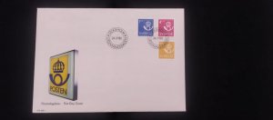 C) 1985. SWEDEN. FDC. POST OFFICE EMBLEM. MULTIPLE STAMPS. XF