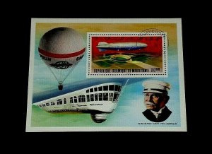 TOPICAL,1976, AVIATION, MAURITANIA, ZEPPELIN, SHEET, LOT #104, MNH, LQQK