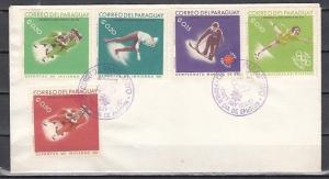 Paraguay, Scott cat. 986-990 only. Winter Olympics issue. First day cover. ^