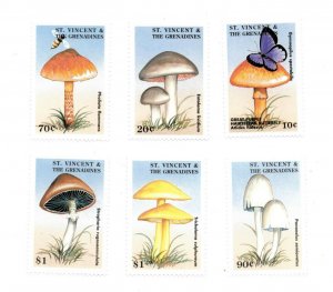 St. Vincent 1998 SC# 2552-7 Mushrooms, Fungi, Flora - Set of 6 Stamps - MNH