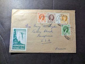 1969 British Rhodesia and Nyasaland Cover Livingstone to Kelles Church PA USA