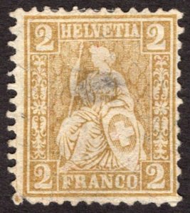 1881, Switzerland 25c, MNG, Thin, Sc 60