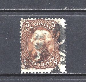 #75 US 5 CENT RED BROWN JEFFERSON-USED-N/G-FINE