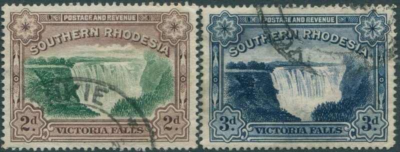 Southern Rhodesia 1931 SG17-18 Victoria Falls p14 set #1 FU