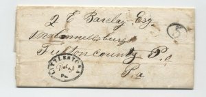 1850 Littlestown PA oval stampless military content 5 in oval [5246.222]