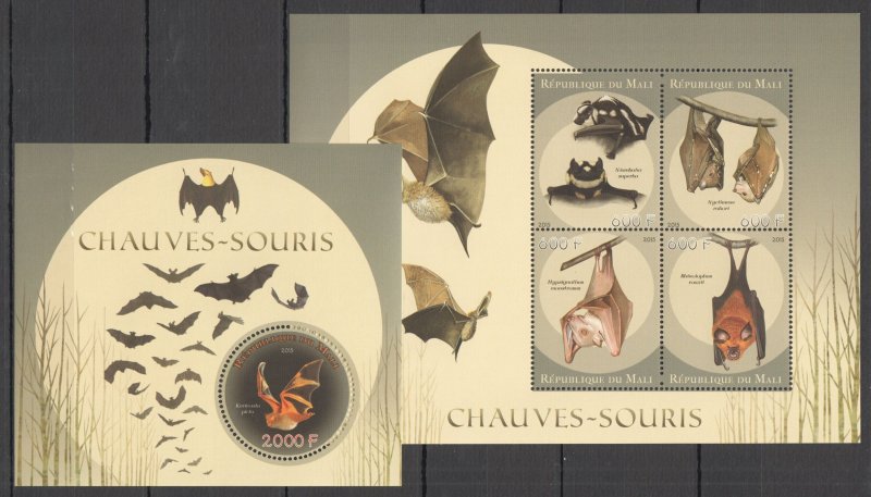 2015 Bats Wild Animals Fauna Kb+Bl Mnh Pe351