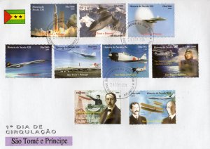 Sao Tome and Principe 2004 HISTORY OF THE AVIATION-CONCORDE Set Perforated FDC