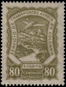 ✔️ COLOMBIA SCADTA 1928 - AIRPLANE OVER RIVER - SC. C46 ** MNH [1SCDT44]