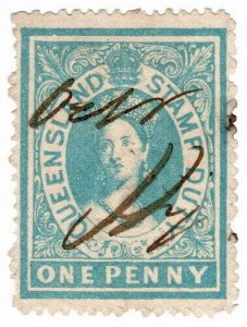 (I.B) Australia - Queensland Revenue : Stamp Duty 1d (1869)