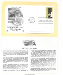 1984 National Archives 50th Anniversary, Sc 2081 FDC info page PCS ArtCraft