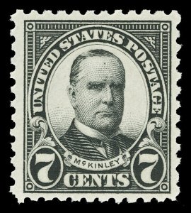 Scott 559 1923 7c McKinley Perf 11 Flat Plate Issue Mint F-VF OG NH Cat $15.50