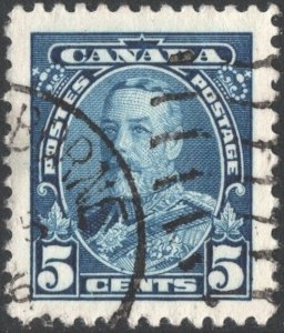 Canada SC#221 5¢ King George V Single (1935) Used