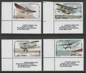 ISRAEL 1985 AVIATION IN THE HOLY LAND Set Sc 900-903 w TABS MNH