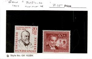 Germany - Berlin, Postage Stamp, #9NB19-9NB20 Mint NH, 1957 Ludwig Heck (AE)