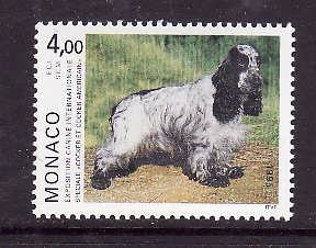 Monaco-Sc#1940- id2-unused NH set-Dogs-American Cocker Spaniel-1995-