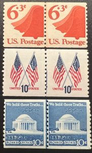 Scott#: 1518 Liberty Bell, 1519 50 & 13-Star Flags, 1520 Jefferson Memorial - A4