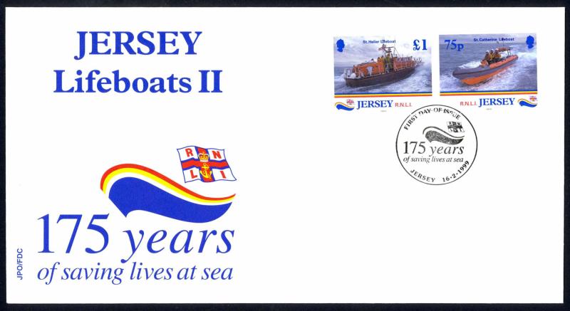 Jersey Sc# 888-889 FDC 1999 Lifeboats II