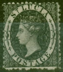 St Lucia 1864 (1d) Intense Black SG11a Fine Mtd Mint 