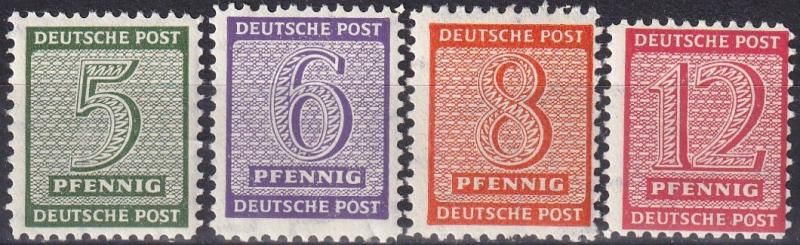 Germany Mi#116Ax-119Ax MNH Falling Watermark  CV $250.00  Z754