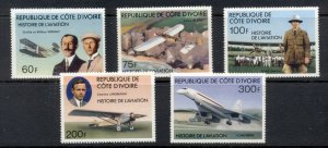 Ivory Coast 1977 History of Aviation MUH