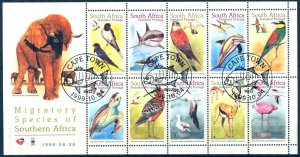 South Africa SWA 1999 Migratory Species Sheet SG 1155-1164 Used / CTO