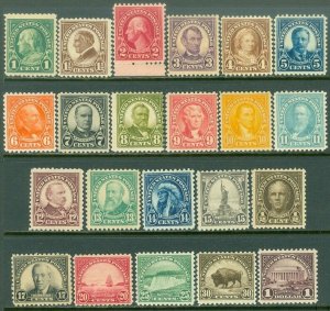 EDW1949SELL : USA 1922-26 Scott #551-69, 571, 622-23 F-VF, Mint NH. Catalog $608