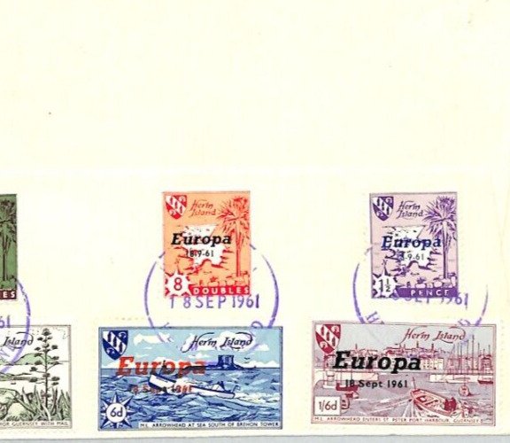 GB QEII Locals *HERM ISLAND* FDC EUROPA 1961 Guernsey REGIONAL Cover XE91