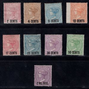 MOMEN: MAURITIUS SG #83-91 1878 MINT OG H £788 LOT #67935*