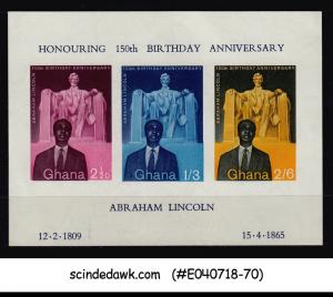 GHANA - 1959 150th BIRTHDAY OF ABRAHAM LINCOLN - M/S MNH IMPERF