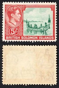 Solomon Is SG71 KGVI 5/- U/M Cat 32 pounds