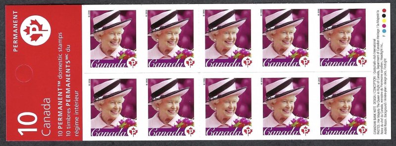 Canada #2188a 51¢ Queen Elizabeth II (2006). Pane of 10 stamps. MNH