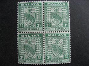 Malaya Negri Sembilan Sc 22B MNH block of 4 check it out!